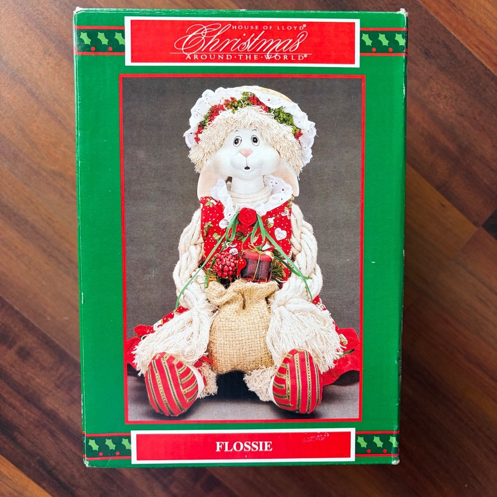 House of Lloyd Christmas Around the World Flossie Bunny Christmas Decor Figurine